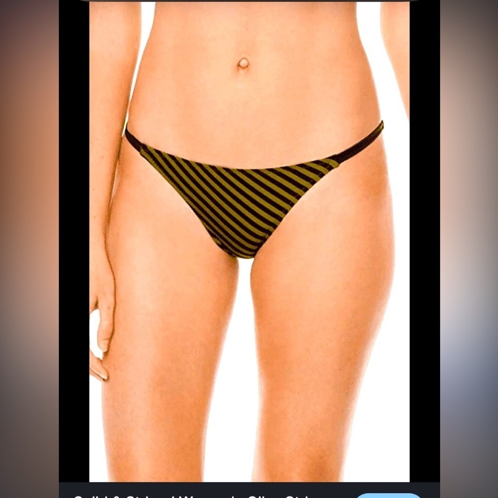Solid & Striped Women's Olive Stripe
Morgan Tab Side Hipster Bikini S $98 Nwt